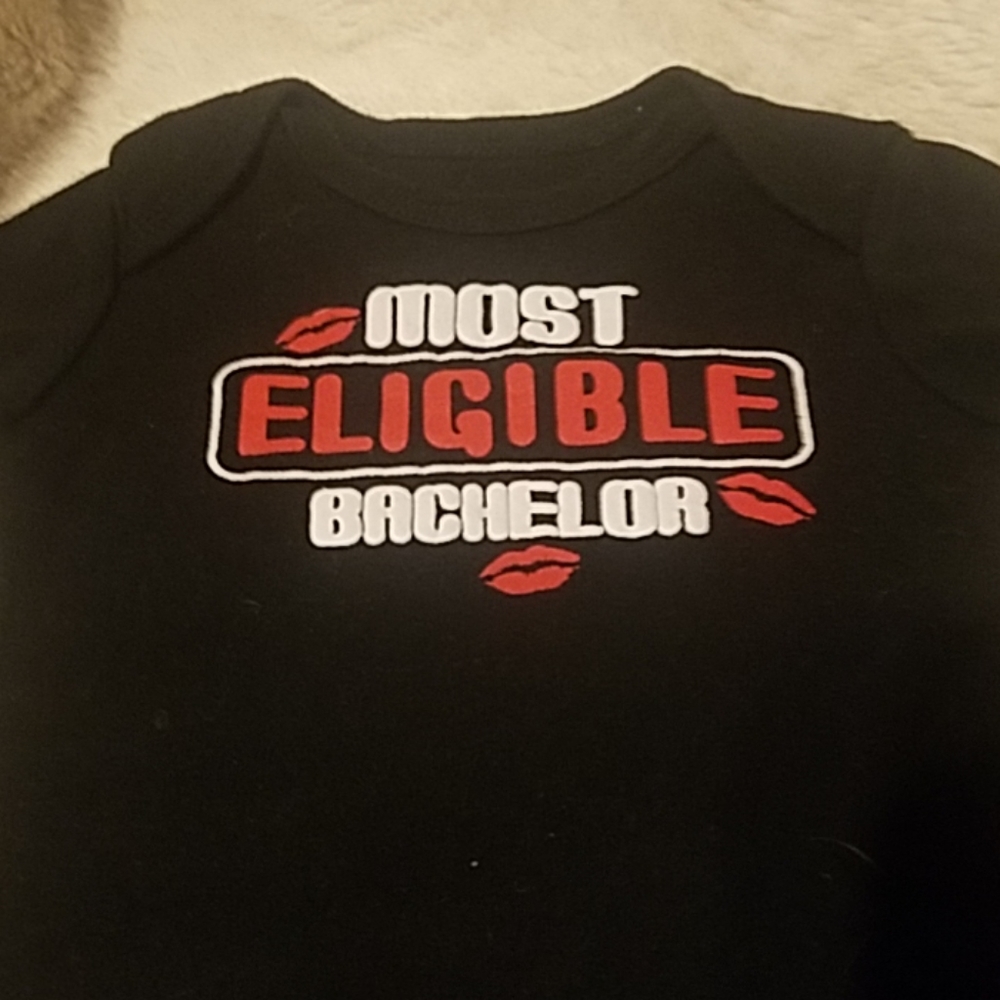 🖐5/$25🖐most eligible bachelor 0-3 month onesie